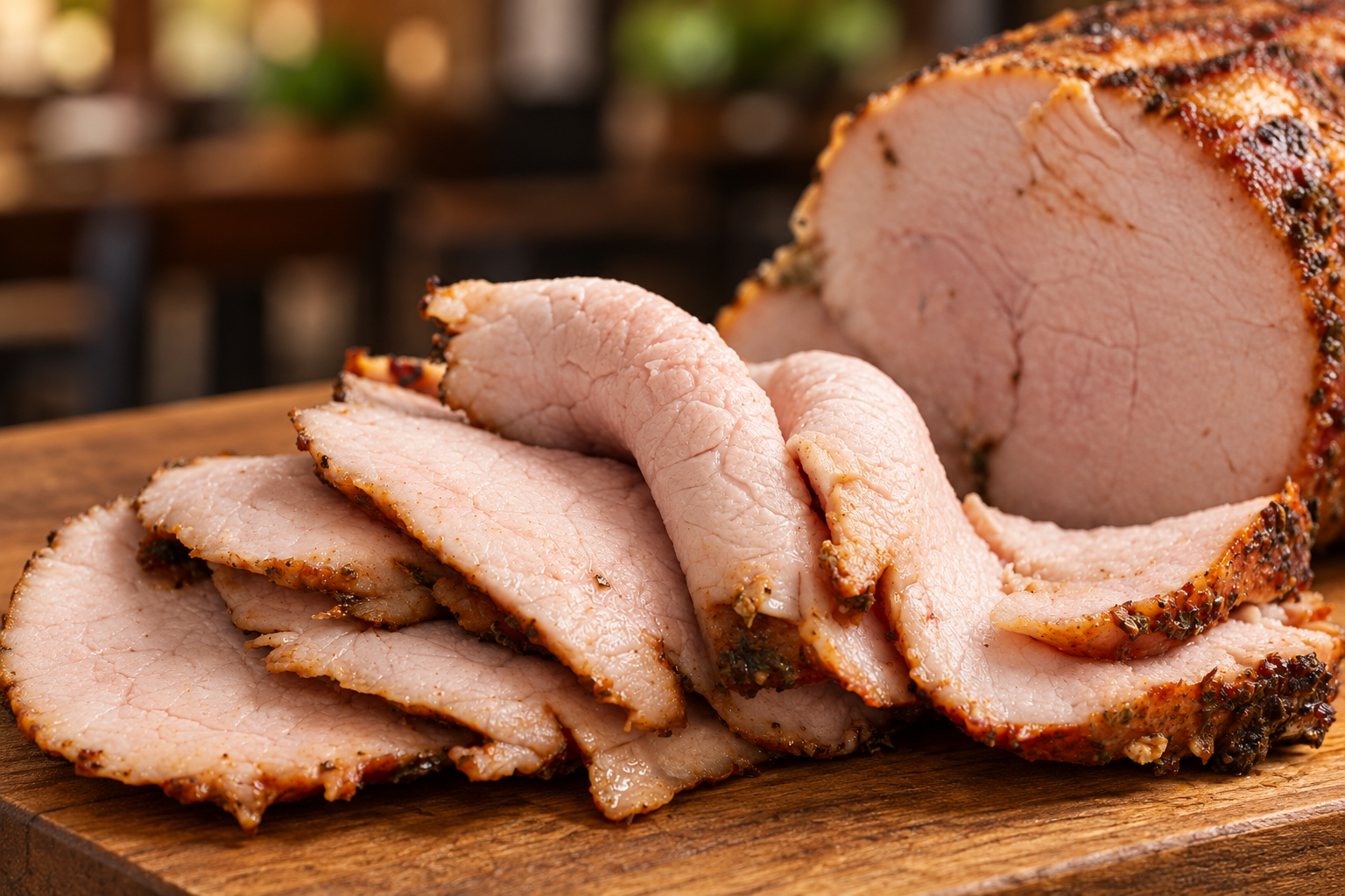 Pernil ahumado rebanado